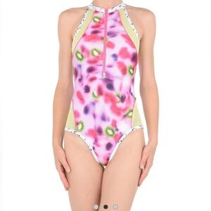 sophia webster x puma bold kiwi print zip front bodysuit medium